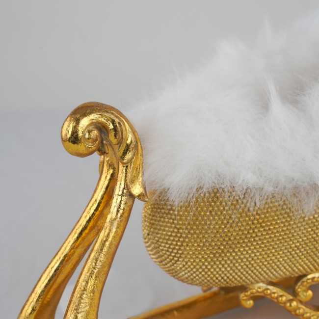 Slitta Natalizia Dorata in Resina H.15 cm