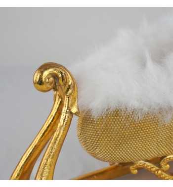 Slitta Natalizia Dorata in Resina H.15 cm