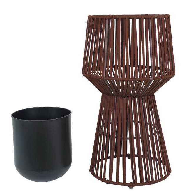 Vaso con Corde Marrone Scuro H.75/55 cm