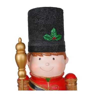 Bimbo Soldatino in Resina con Luci Led H.91 cm