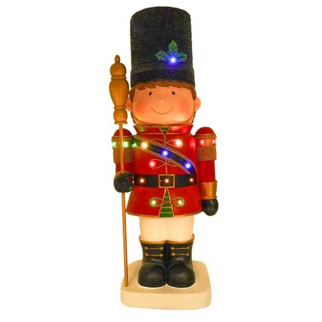 Bimbo Soldatino in Resina con Luci Led H.91 cm