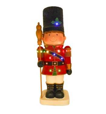 Bimbo Soldatino in Resina con Luci Led H.91 cm