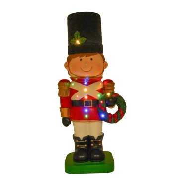 Bimbo Soldatino in Resina con Luci Led H.71 cm