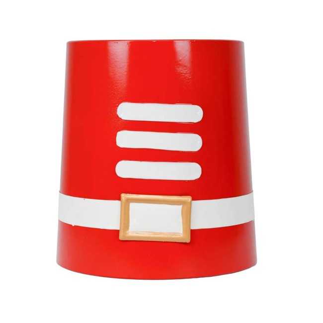 Set 2 Vasi Natalizi in Metallo Rosso e Bianco