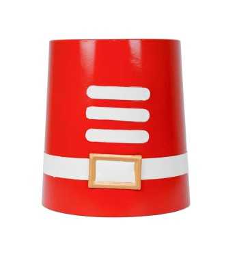 Set 2 Vasi Natalizi in Metallo Rosso e Bianco