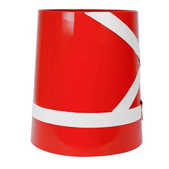 Set 2 Vasi Natalizi in Metallo Rosso e Bianco