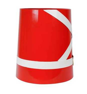 Set 2 Vasi Natalizi in Metallo Rosso e Bianco