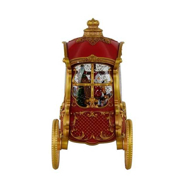 Carrozza Carillon Natalizia con Luci e Musica H.20 cm