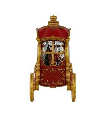 Carrozza Carillon Natalizia con Luci e Musica H.20 cm
