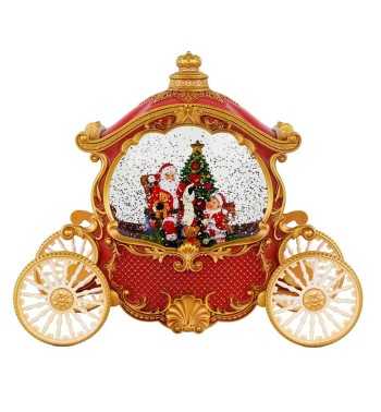 Carrozza Carillon Natalizia con Luci e Musica H.20 cm