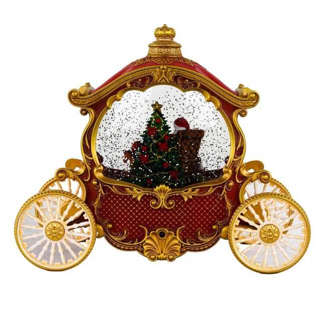 Carrozza Carillon Natalizia con Luci e Musica H.20 cm