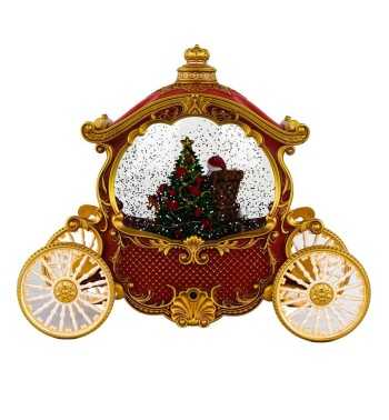 Carrozza Carillon Natalizia con Luci e Musica H.20 cm