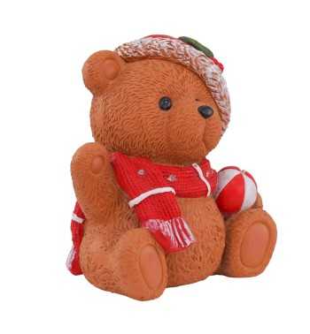 Orsacchiotto Natalizio con Led in Magnesio H.29 cm