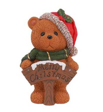 Orsacchiotto Natalizio Luminoso con Insegna in Magnesio H.38 cm