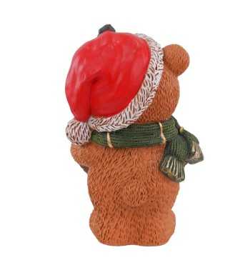 Orsacchiotto Natalizio Luminoso con Insegna in Magnesio H.38 cm