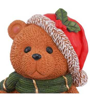 Orsacchiotto Natalizio Luminoso con Insegna in Magnesio H.38 cm