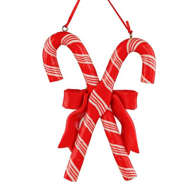 Bastoncini Natalizi da Appendere in Argilla 12x9,2 cm