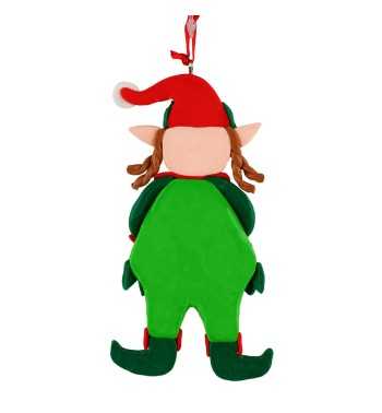 Elfo Natalizio da Appendere in Argilla 12x7,6 cm