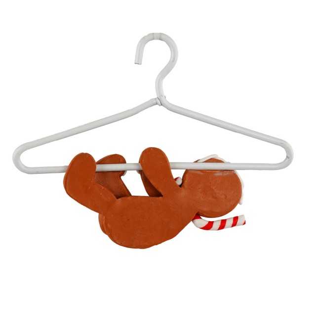 Omino Focaccina Natalizio su Gruccia in Argilla 12x13 cm