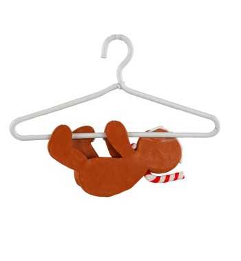 Omino Focaccina Natalizio su Gruccia in Argilla 12x13 cm