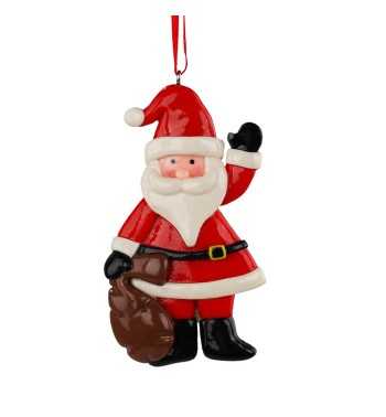 Babbo Natale da Appendere in Argilla 7,5x10 cm