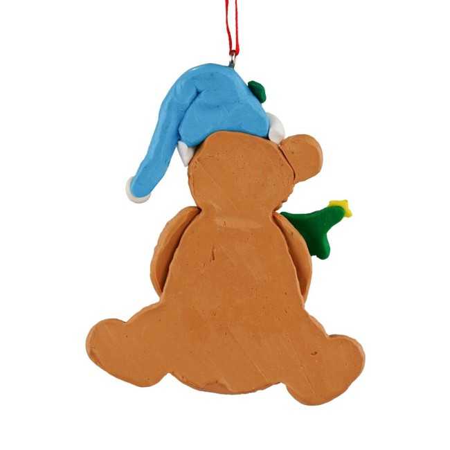 Orsetto Natalizio in Argilla da Appendere 8,5x7 cm