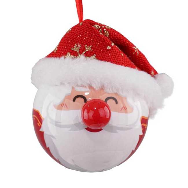 Pallina Babbo Natale con Led D.8 cm