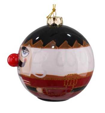 Pallina Natalizia con Schiaccianoci e Led D.8 cm