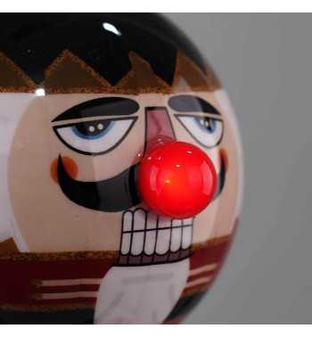 Pallina Natalizia con Schiaccianoci e Led D.8 cm