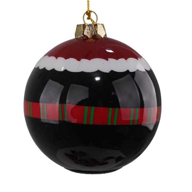 Pallina Natalizia con Pinguino e Led D.8 cm