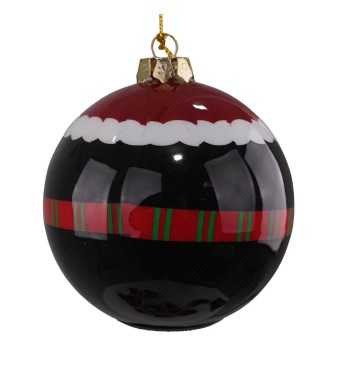 Pallina Natalizia con Pinguino e Led D.8 cm