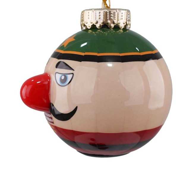 Pallina Natalizia con Schiaccianoci e Led D.8 cm