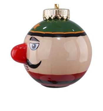 Pallina Natalizia con Schiaccianoci e Led D.8 cm