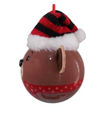 Pallina Natalizia con Orsacchiotto e Led D.8 cm