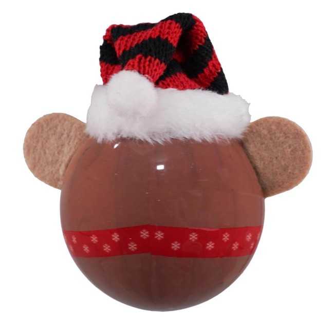 Pallina Natalizia con Orsacchiotto e Led D.8 cm