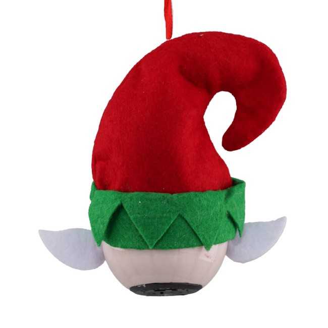 Pallina Elfo Natalizia con Led D.6,5 cm