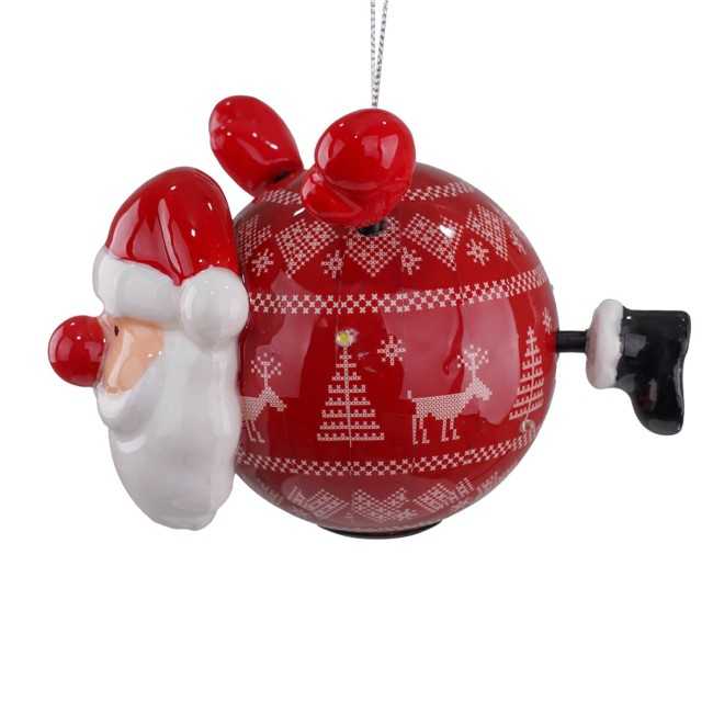 Pallina Babbo Natale con Led D.10 cm