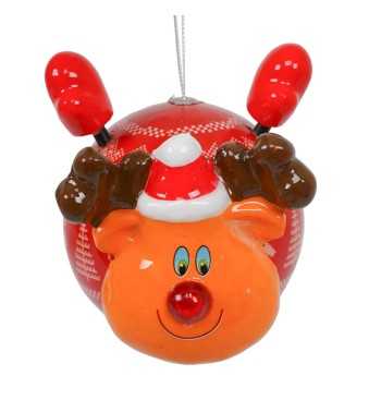 Pallina Natalizia Renna con Led D.10 cm