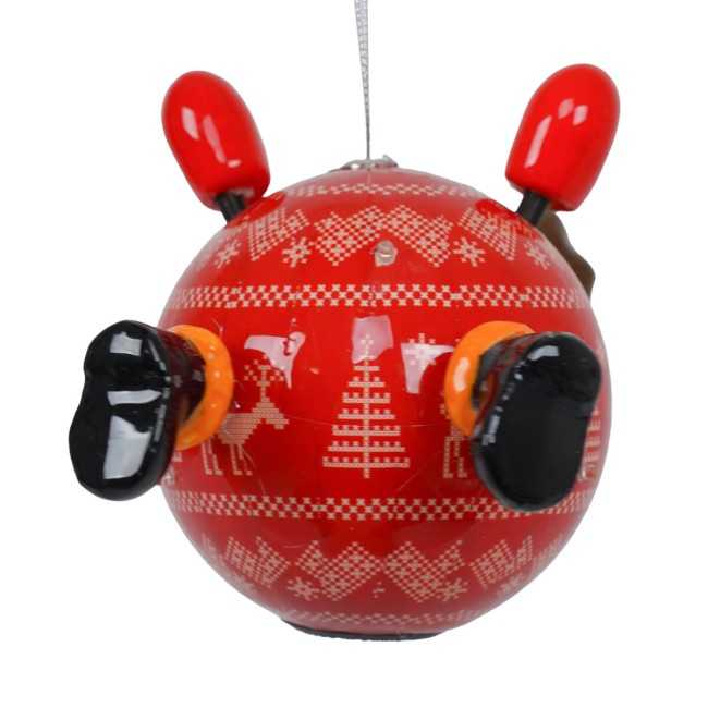 Pallina Natalizia Renna con Led D.10 cm