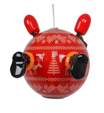 Pallina Natalizia Renna con Led D.10 cm