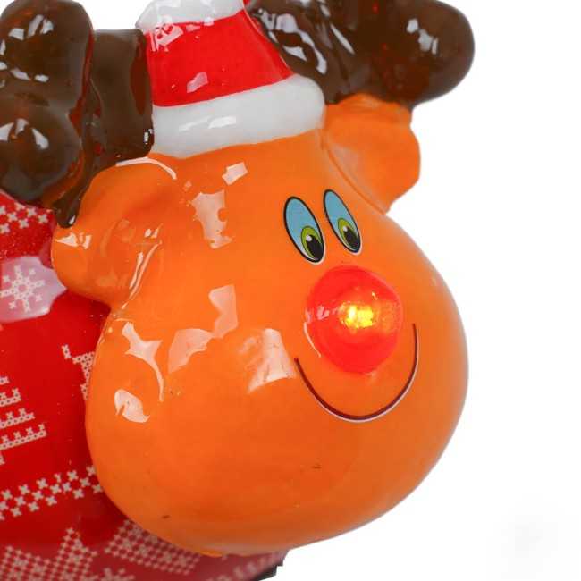 Pallina Natalizia Renna con Led D.10 cm