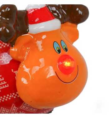 Pallina Natalizia Renna con Led D.10 cm