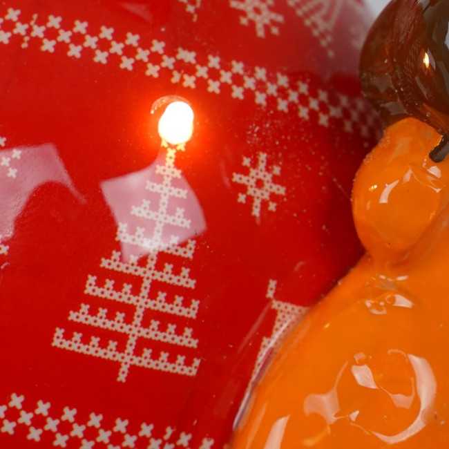 Pallina Natalizia Renna con Led D.10 cm