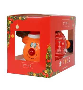 Pallina Natalizia Renna con Led D.10 cm