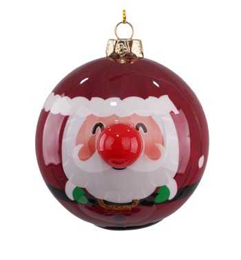 Pallina Babbo Natale con Led D.8 cm