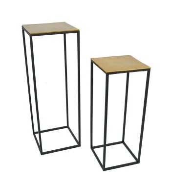 Set 2 Espositori in Alluminio Nero e Oro