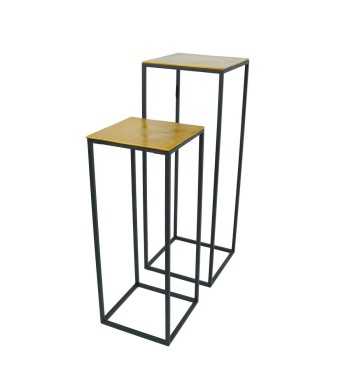 Set 2 Espositori in Alluminio Nero e Oro