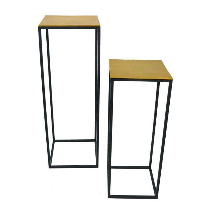 Set 2 Espositori in Alluminio Nero e Oro