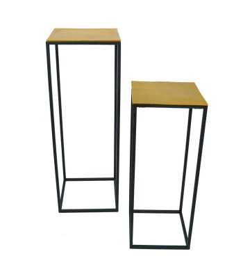 Set 2 Espositori in Alluminio Nero e Oro