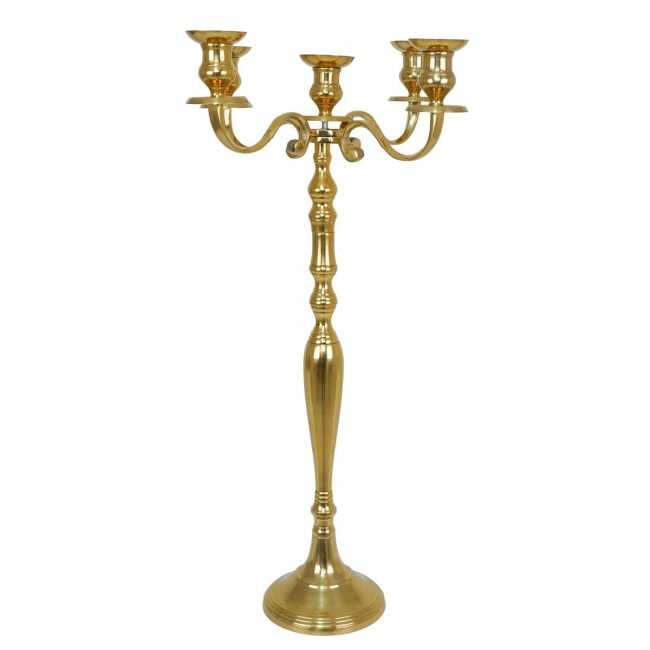 Candelabro in Alluminio Oro H.77 cm